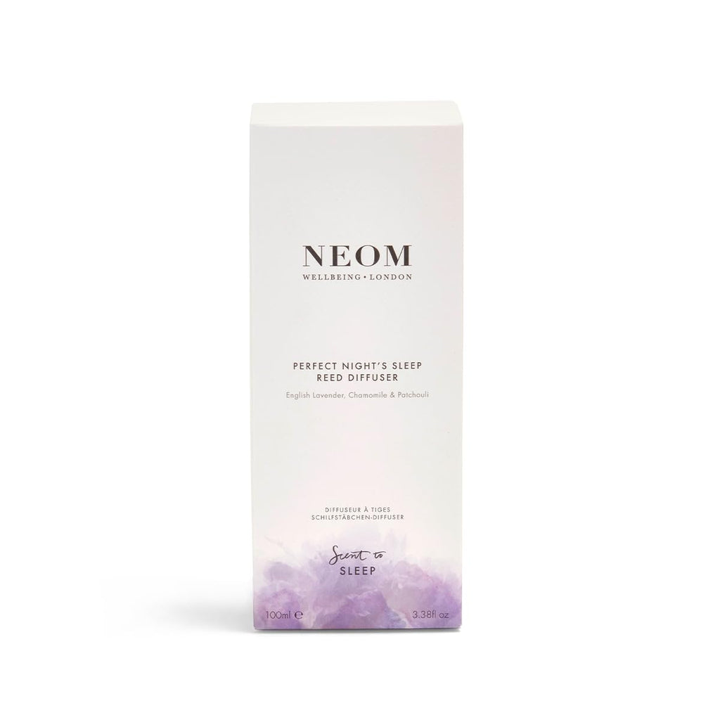 NEOM- Perfect Night's Sleep Reed Diffuser, 100ml | Lavender, Chamomile & Patchouli| Essential Oil Reed Diffuser | Scent to Sleep