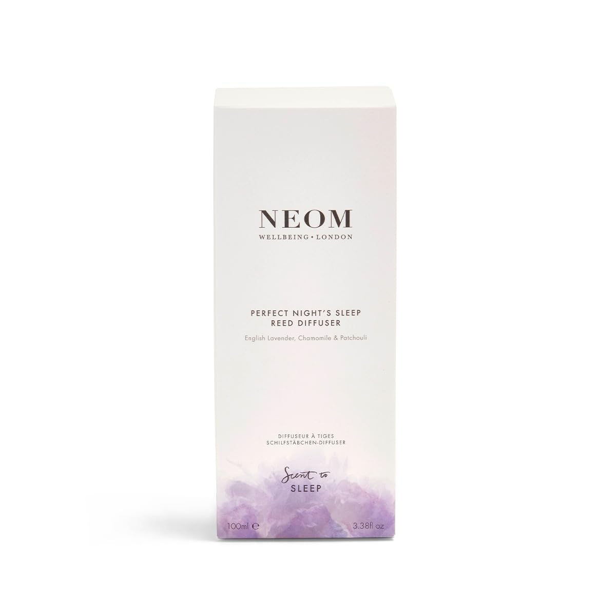 NEOM- Perfect Night's Sleep Reed Diffuser, 100ml | Lavender, Chamomile & Patchouli| Essential Oil Reed Diffuser | Scent to Sleep