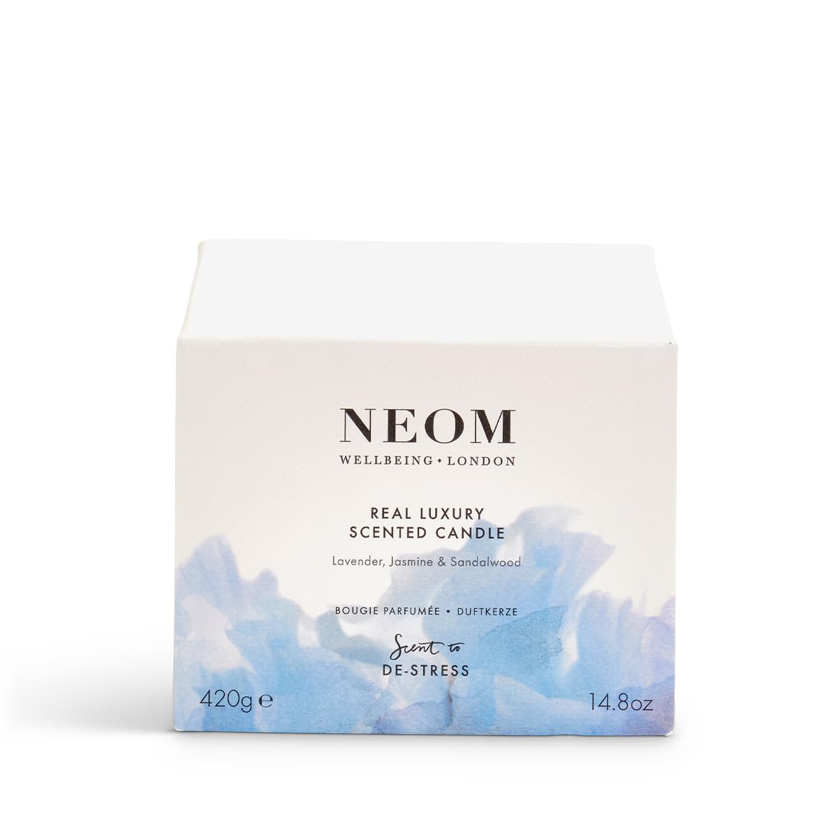 NEOM- Real Luxury Scented Candle, 3 Wick | Lavender, Jasmine & Sandalwood | Essential Oil Aromatherapy Candle | Scent to De-Stress