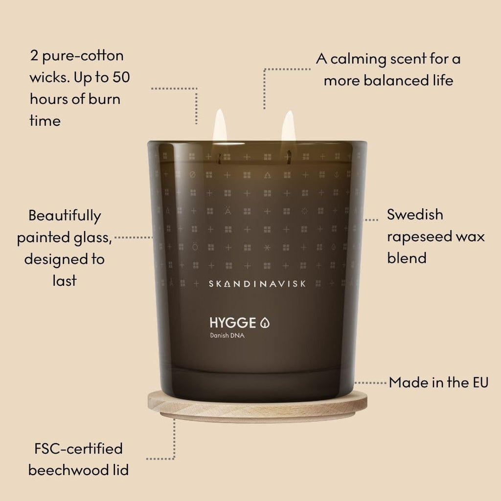 SKANDINAVISK Scented Candle, Hygge(Cosiness), 350g, 2-Wicks