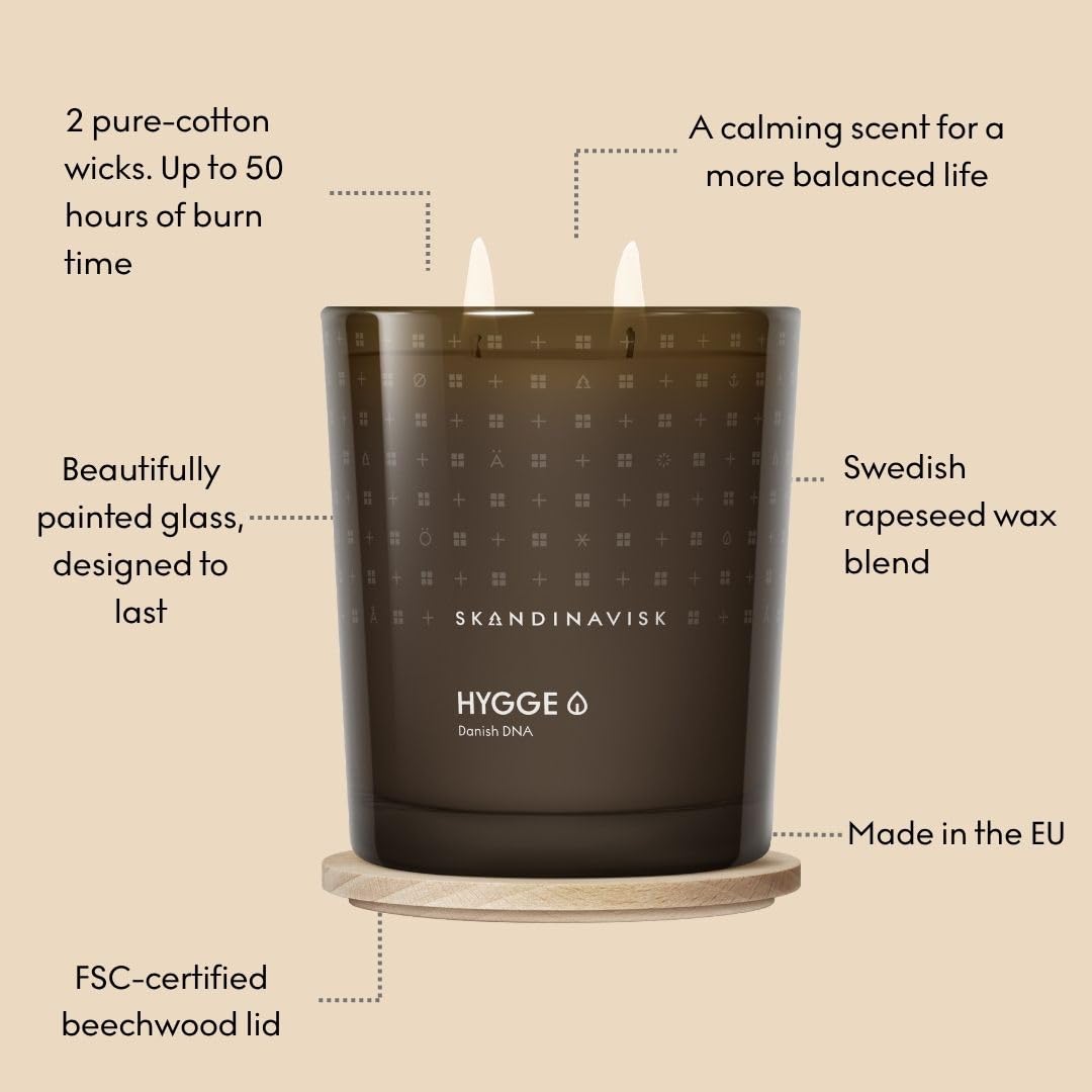 SKANDINAVISK Scented Candle, Hygge(Cosiness), 350g, 2-Wicks