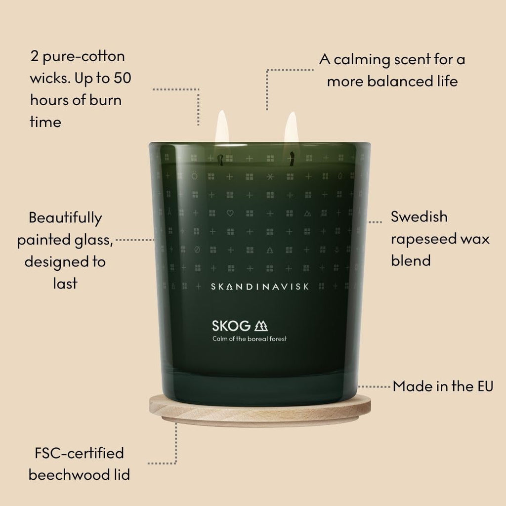 SKANDINAVISK Scented Candle, Skog(Forest), 350g, 2-Wicks