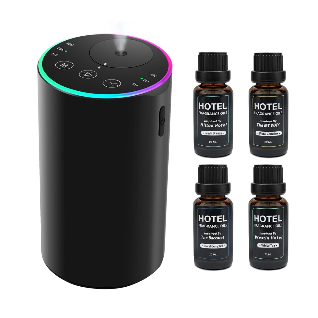 Waterless Diffuser with 4 x 20mL Hotel Fragrance Oil,Aluminum Alloy