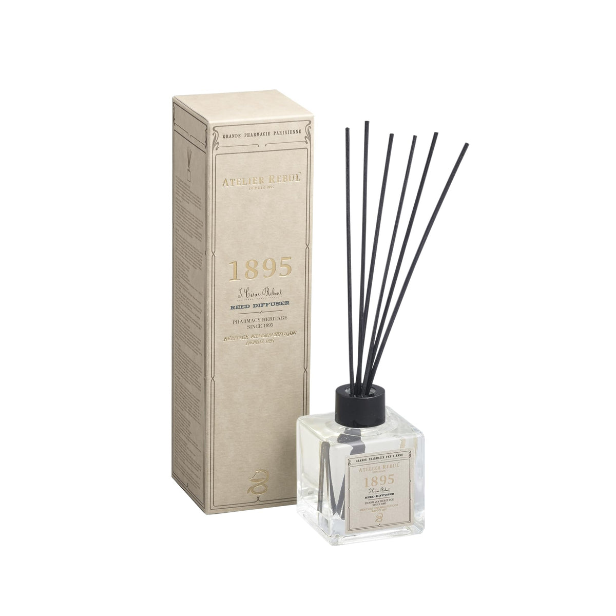 Atelier Rebul 1895 Reed Diffuser 120ml - Citrus & Woody Aroma, Bergamot, Cardamom, Oakmoss Scent - Refreshing Home Fragrance, Lasts 6 Weeks