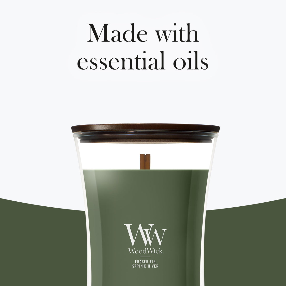 Woodwick Large Hourglass Scented Candle | Fraser Fir | with Crackling Wick | Burn Time: up to 130 Hours