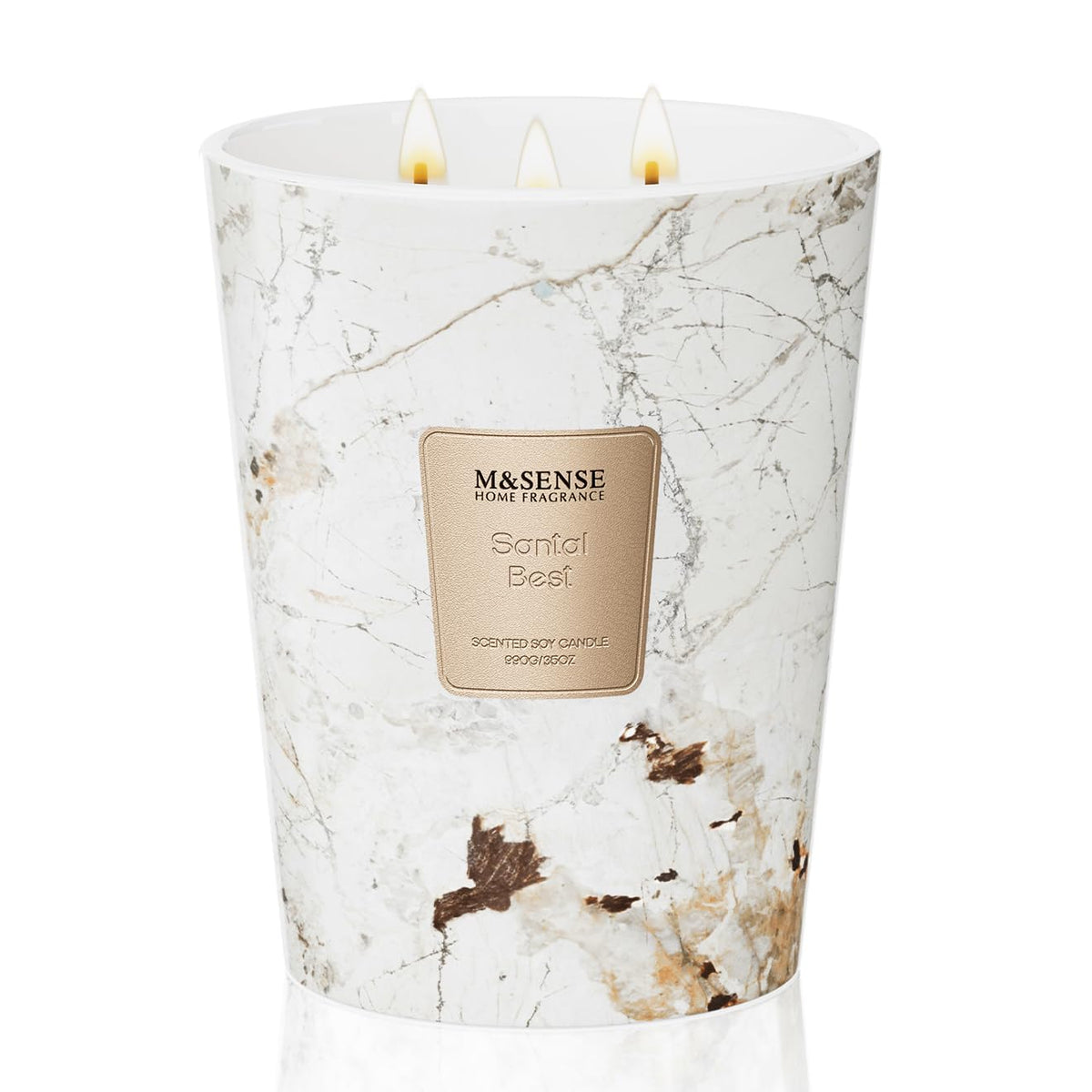 M&SENSE Scented Candles Gifts for Women 990g Santal 3-Wick Natural Soy Wax Large Candles 150H Long Burning Aromatherapy Candles Gift for Men, Perfect Halloween Christmas Wedding Gifts