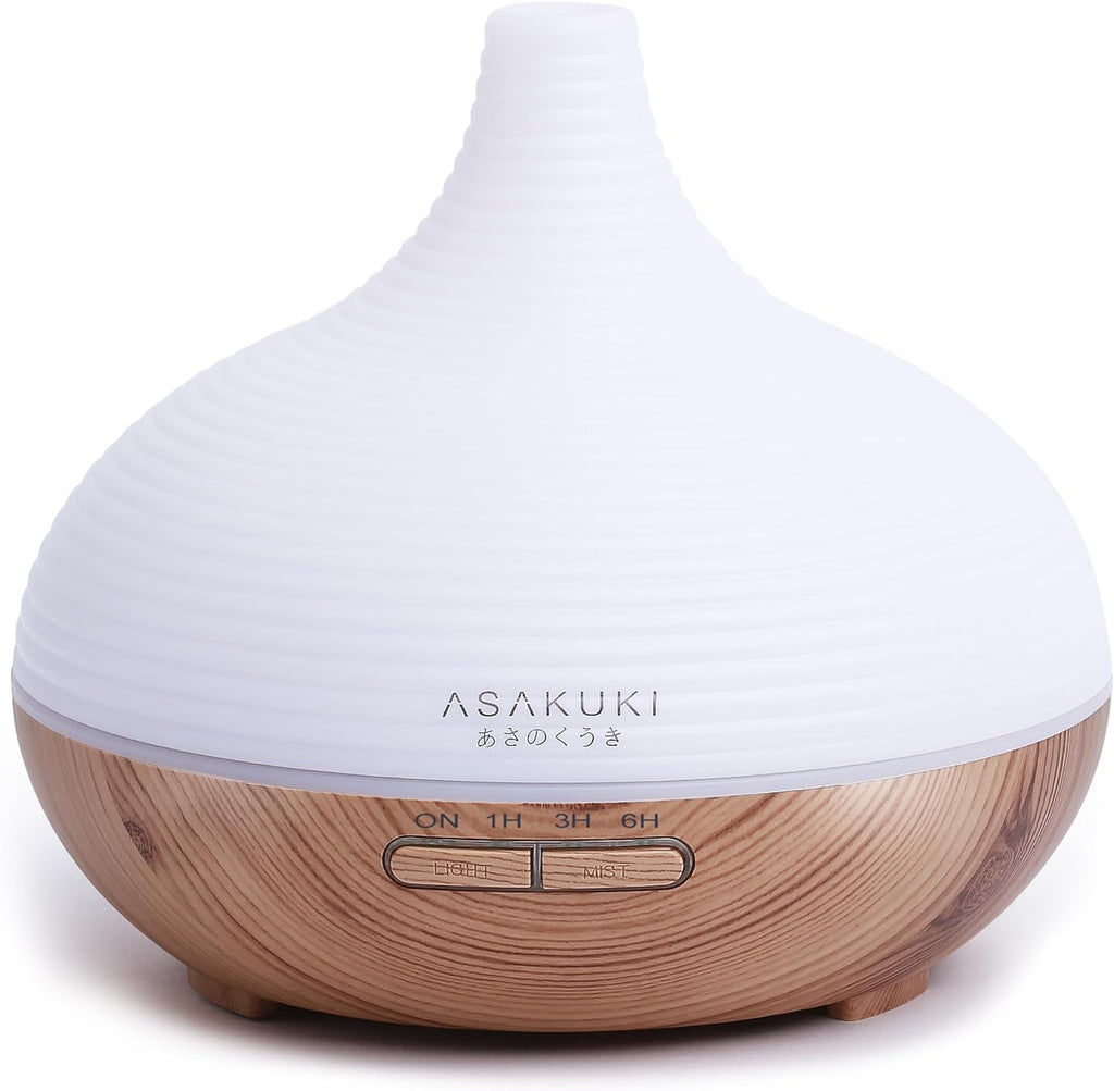 ASAKUKI 300ml Essential Oil Diffuser with 4 Timers & 14 Colour LED Lights