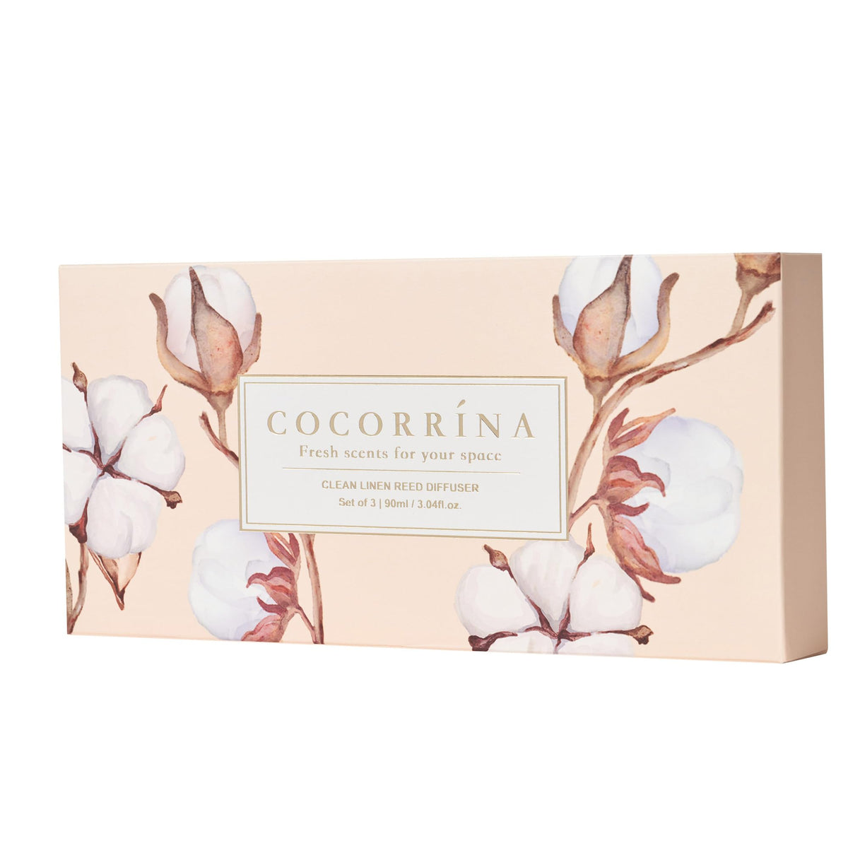 COCORRÍNA Reed Diffuser - 3 Pack/ 90ml with 24 Sticks Reed Diffuser for for House Bedroom Office Decor & Gifts Set (Cashmere Vanilla/Sandalwood Rose/Clean Linen)