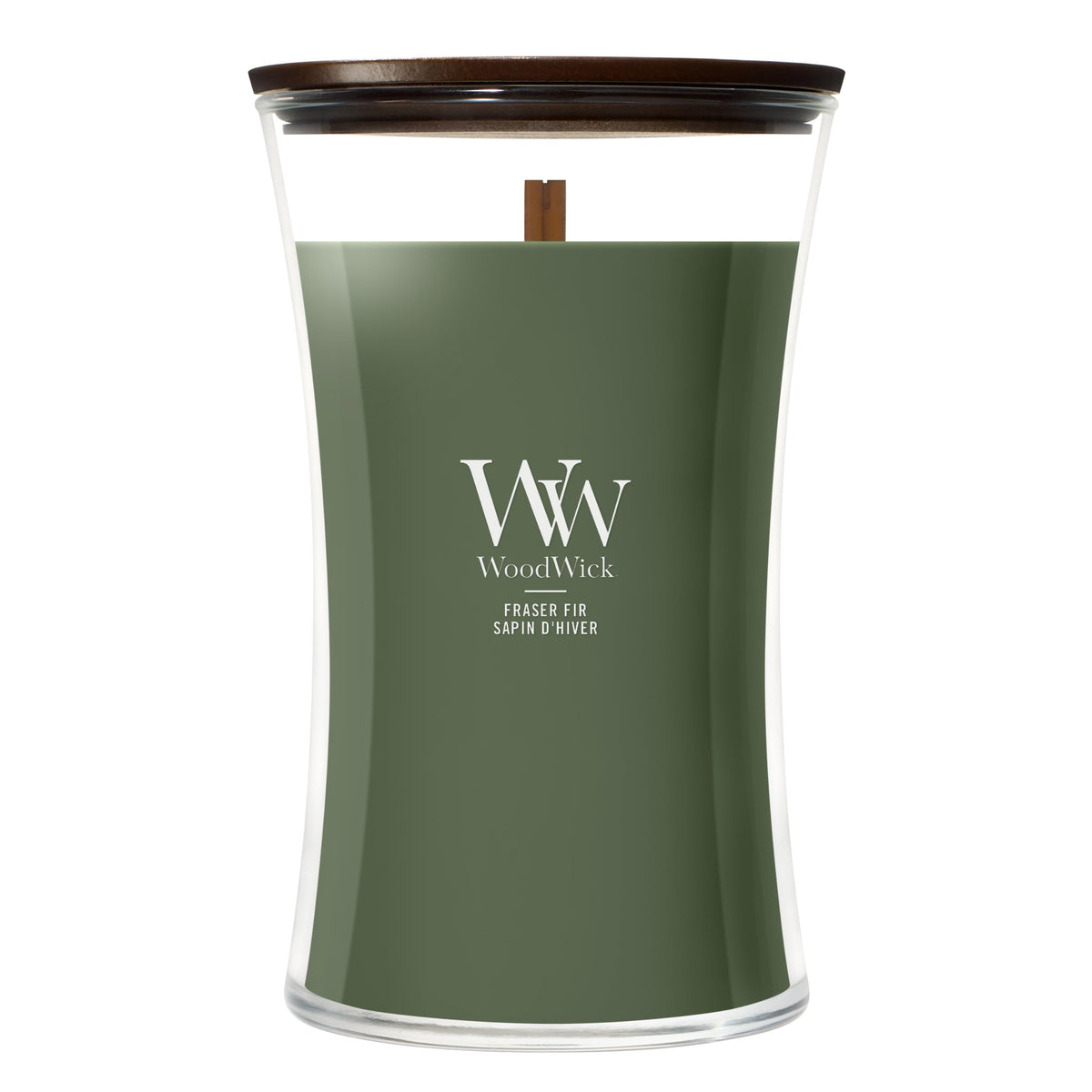 Woodwick Large Hourglass Scented Candle | Fraser Fir | with Crackling Wick | Burn Time: up to 130 Hours