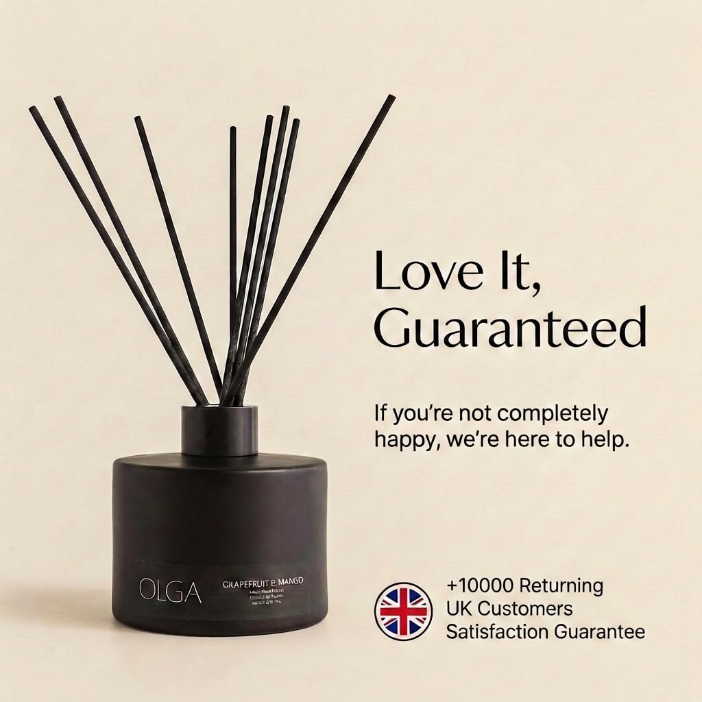 OLGA Reed Diffuser – 180ml Grapefruit & Mango Reed Diffusers for Home