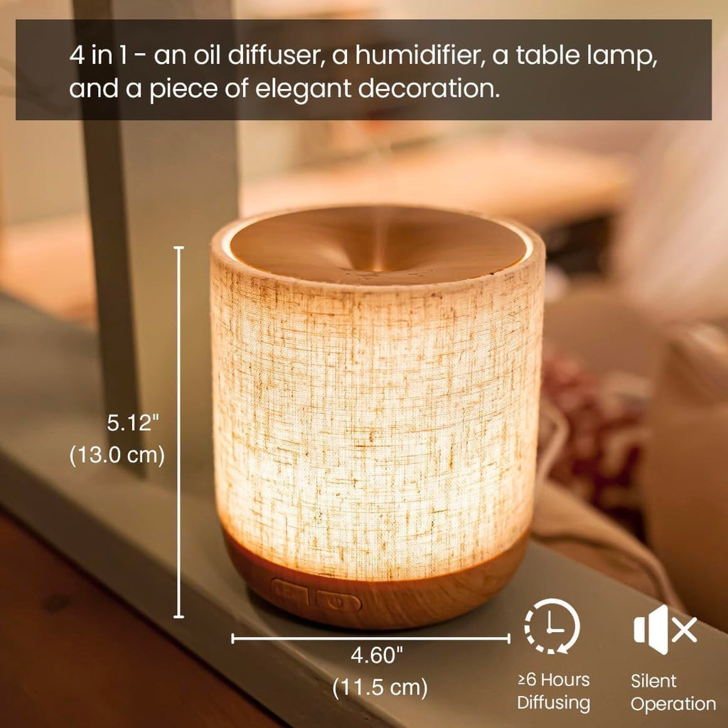 ZmarKraft® Essential Oil Diffuser with Fabric Cover and Night Lamp