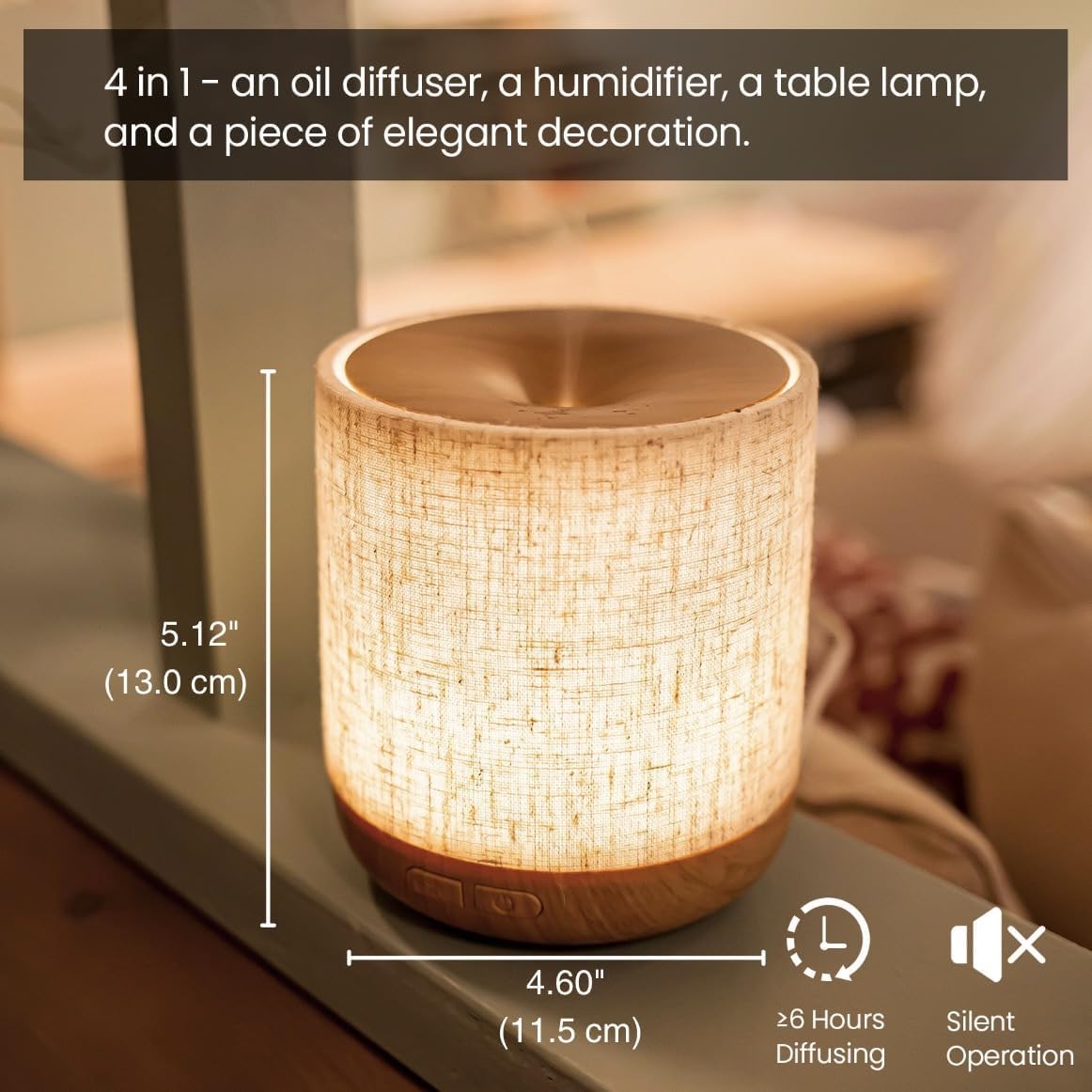 ZmarKraft® Essential Oil Diffuser with Fabric Cover and Night Lamp