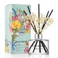 COCODOR Flower Reed Diffuser set / 6.7oz(200ml) / White Jasmine/Scent Diffuser with Sticks Home Fragrance Reed Diffuser for Bathroom Shelf Decor