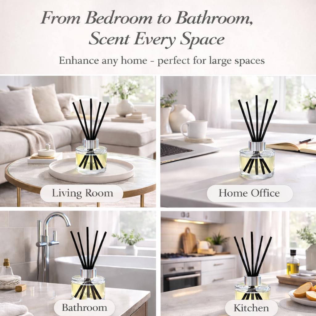 Valentte Reed Diffuser for Home- White Neroli & Lemon Scented- 100 ml