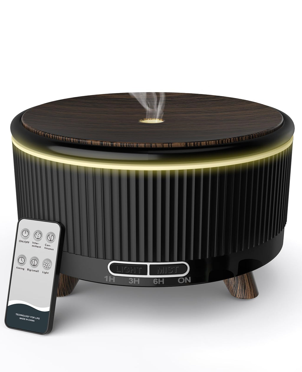 500mL Essential Oil Diffusers for Home, Aromatherapy Diffuser, Room Aroma Scent Diffuser, Wood grain black