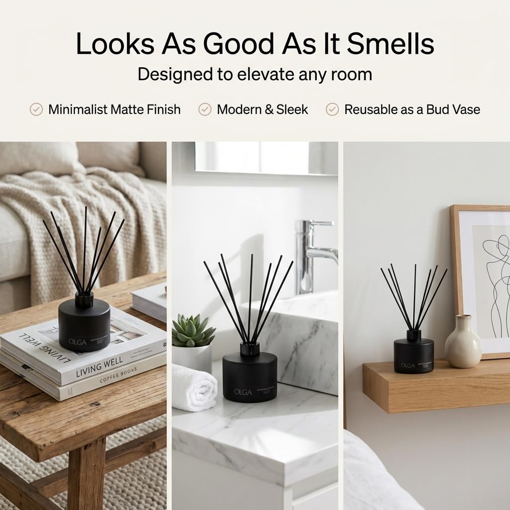 OLGA Reed Diffuser – 180ml Grapefruit & Mango Reed Diffusers for Home