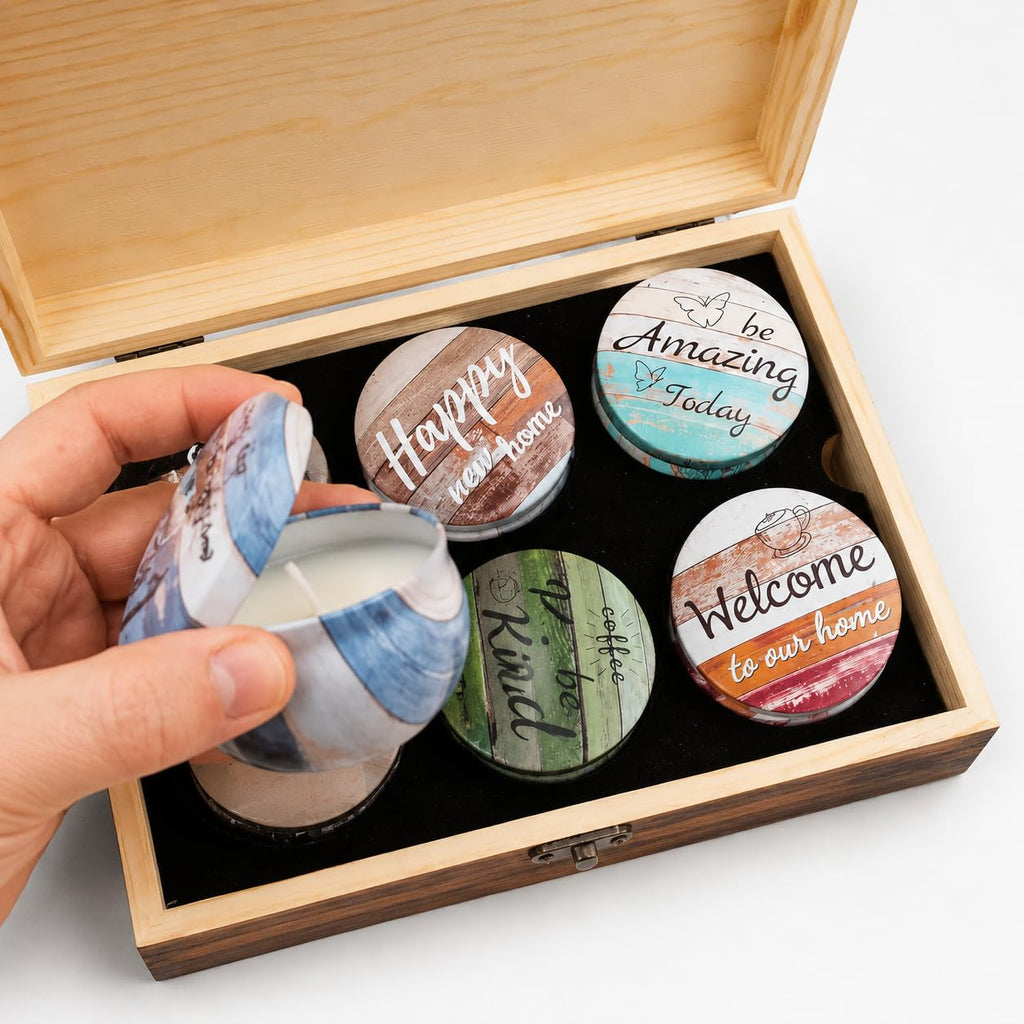 Luxury Scented Candle Gift Set for Women Natural Soy Wax Aromatherapy Candles in Elegant Wooden Gift Box for Relaxing, Self Care & Cosy Home Spa, Small Thoughtful Gift for Birthday, Mum, Christmas