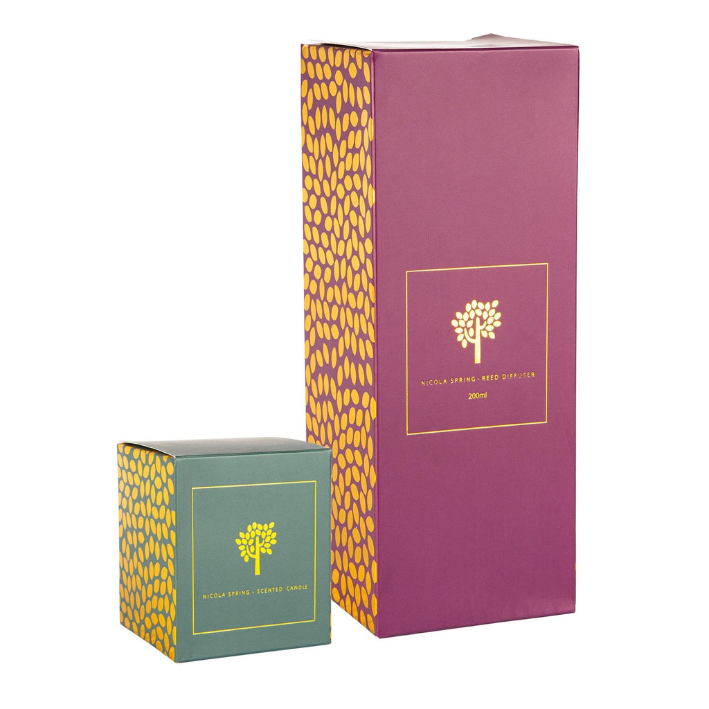 Nicola Spring Sage & Seasalt Scented Candle & Reed Diffuser Set - 130g Soy Wax Candle 21 Hour Burning Time Small Relaxing Fragrance Gift Set Aromatherapy 200ml Fragrant Diffuser