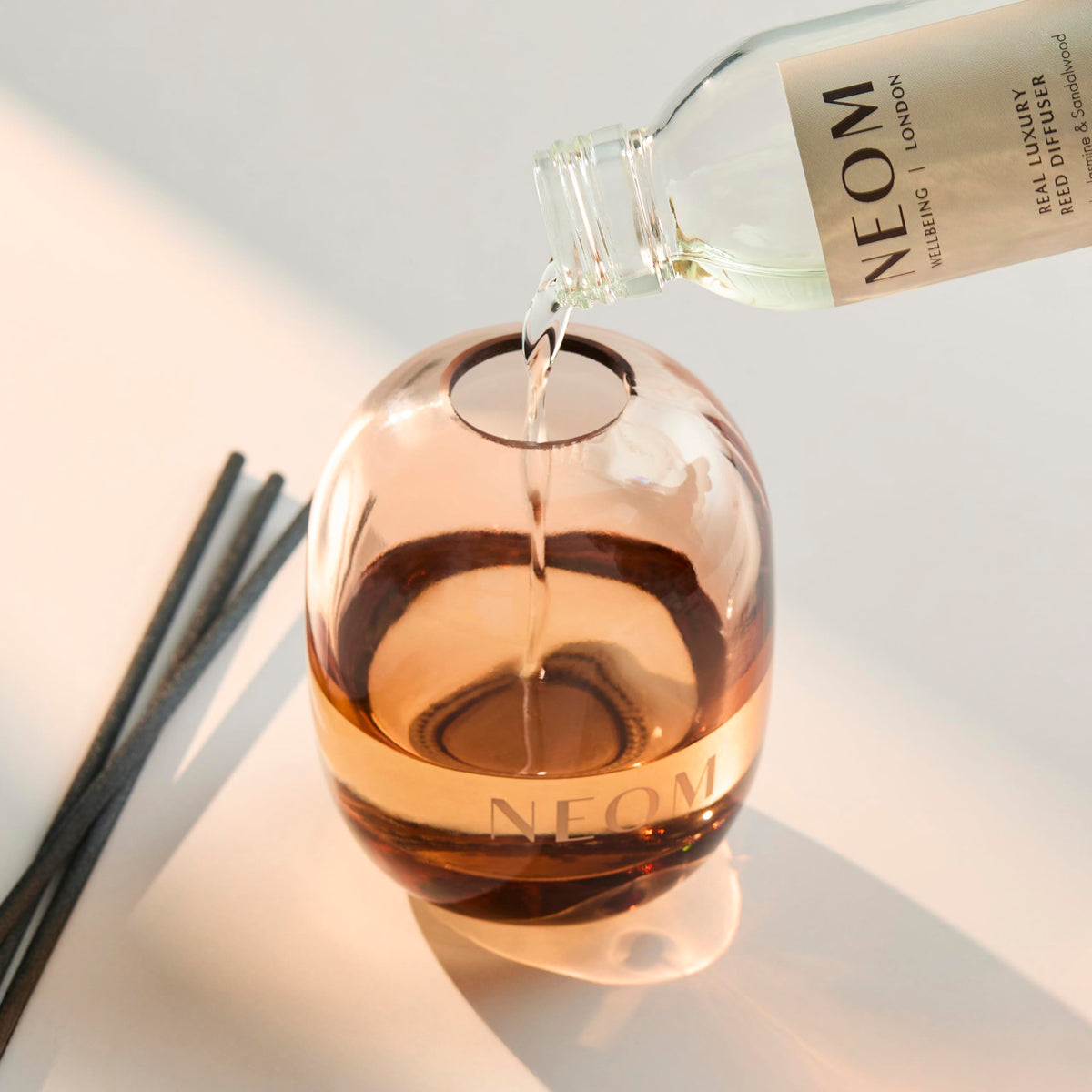 NEOM Real Luxury Reed Diffuser, Lavender, Jasmine & Sandalwood, 100ml