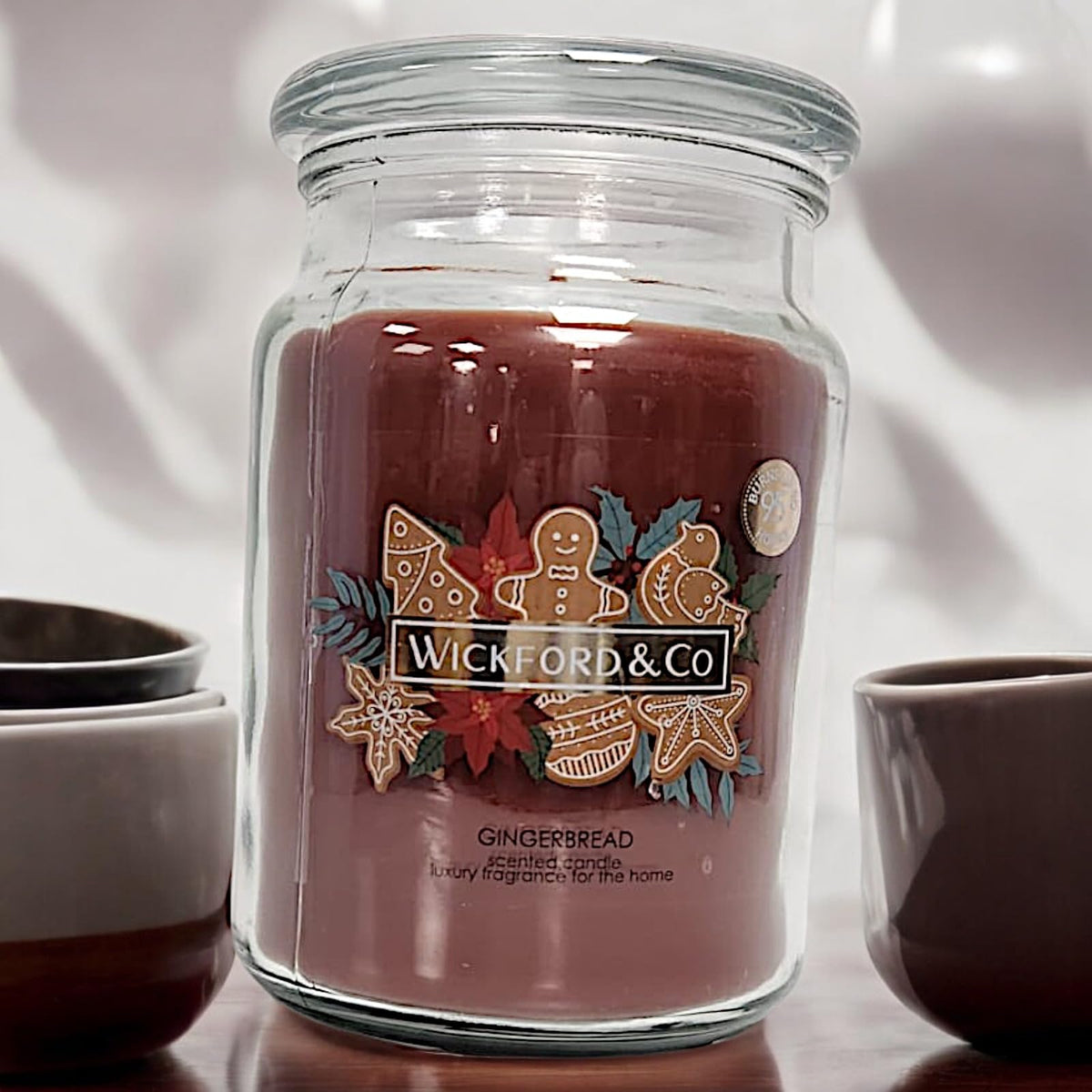 Wickford & Co Scented Candle Collection 5 Different Luxury Fragrances with 95 Hour Burn Time18 Oz Glass Jar with Lid (One Size, Gingerbread)