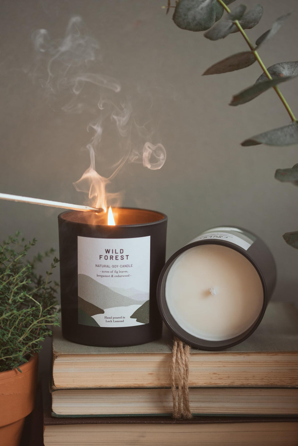 Ocoee House | Luxury Scented Soy Wax Candles. Hand Poured in Loch Lomond, Scotland. Organic & Vegan (+8 Scent Options, x2 Sizes) Wild Forest, Single Wick - 450g