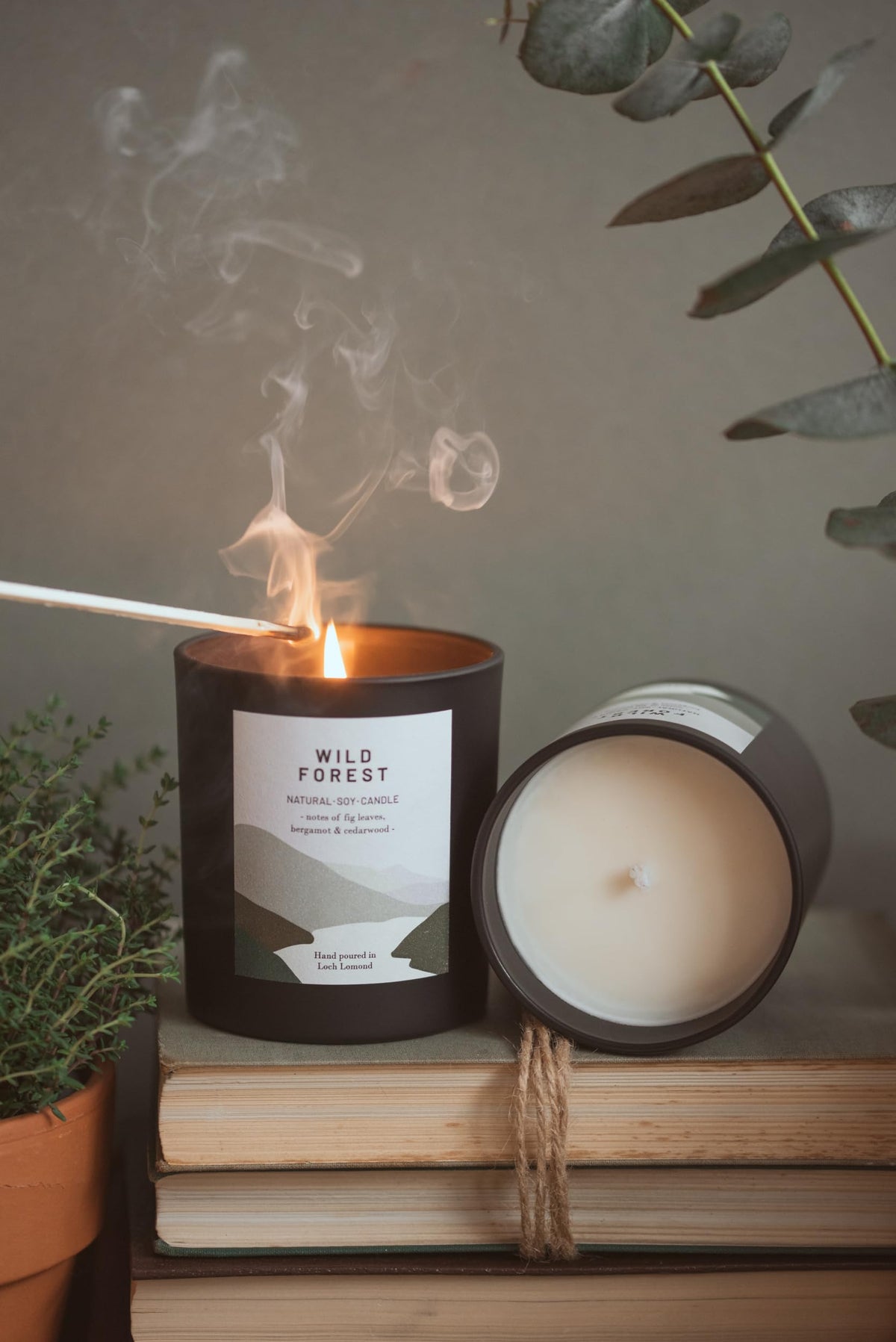Ocoee House | Luxury Scented Soy Wax Candles. Hand Poured in Loch Lomond, Scotland. Organic & Vegan (+8 Scent Options, x2 Sizes) Wild Forest, Single Wick - 450g