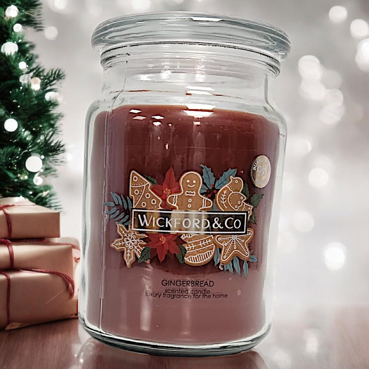 Wickford & Co Scented Candle Collection 5 Different Luxury Fragrances with 95 Hour Burn Time18 Oz Glass Jar with Lid (One Size, Gingerbread)