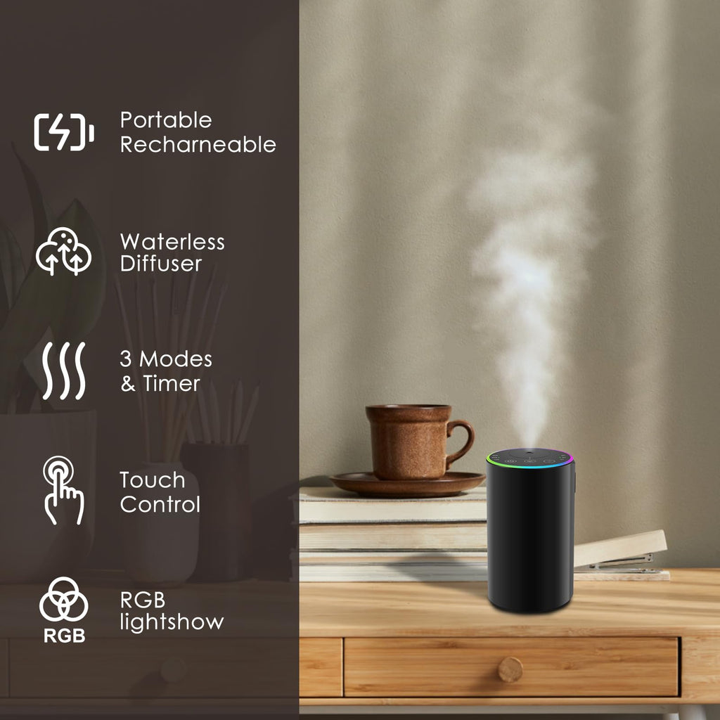 Waterless Diffuser with 4 x 20mL Hotel Fragrance Oil,Aluminum Alloy