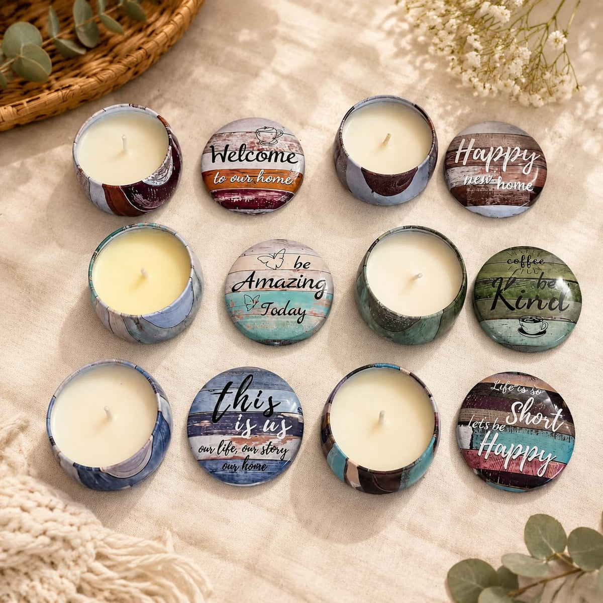Luxury Scented Candle Gift Set for Women Natural Soy Wax Aromatherapy Candles in Elegant Wooden Gift Box for Relaxing, Self Care & Cosy Home Spa, Small Thoughtful Gift for Birthday, Mum, Christmas