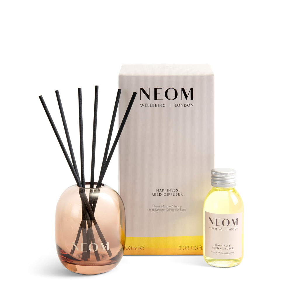 NEOM Happiness Reed Diffuser, Neroli, Mimosa & Lemon, 100ml