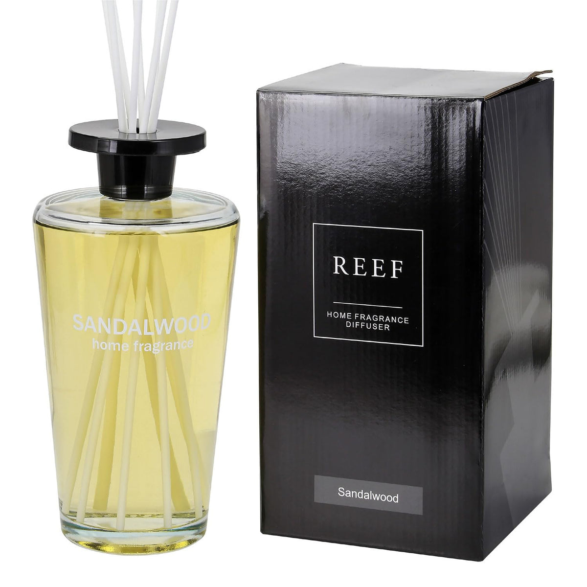 Sandalwood 1000ml Reed Oil Diffuser Set, Luxury Beautiful Home Fragrance for Bedroom Living Room Home Decor Office Essential Oil Reed Diffuser for Stress Relief