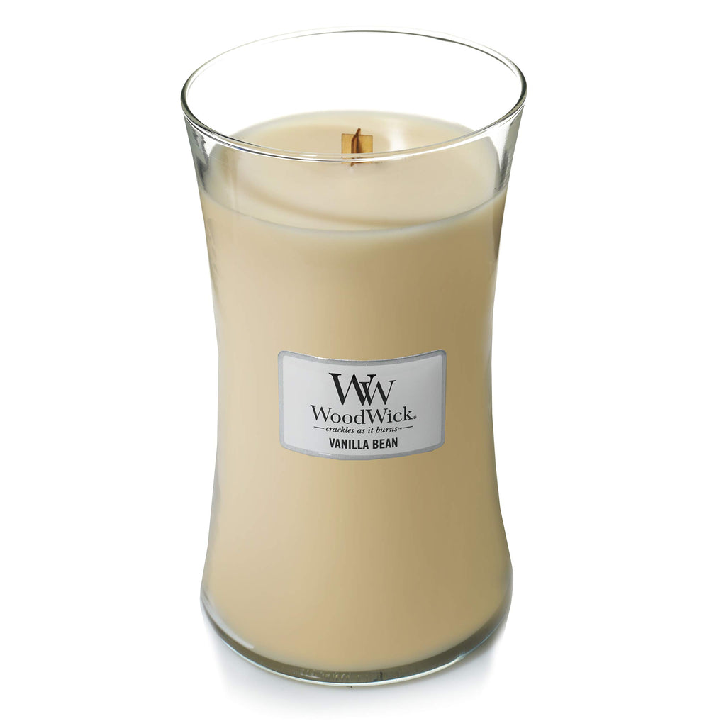 WoodWick Large Hourglass Scented Candle | Vanilla Bean | with Crackling Wick | Long Burning Candles: up to 130 Hours | Gifts for Women