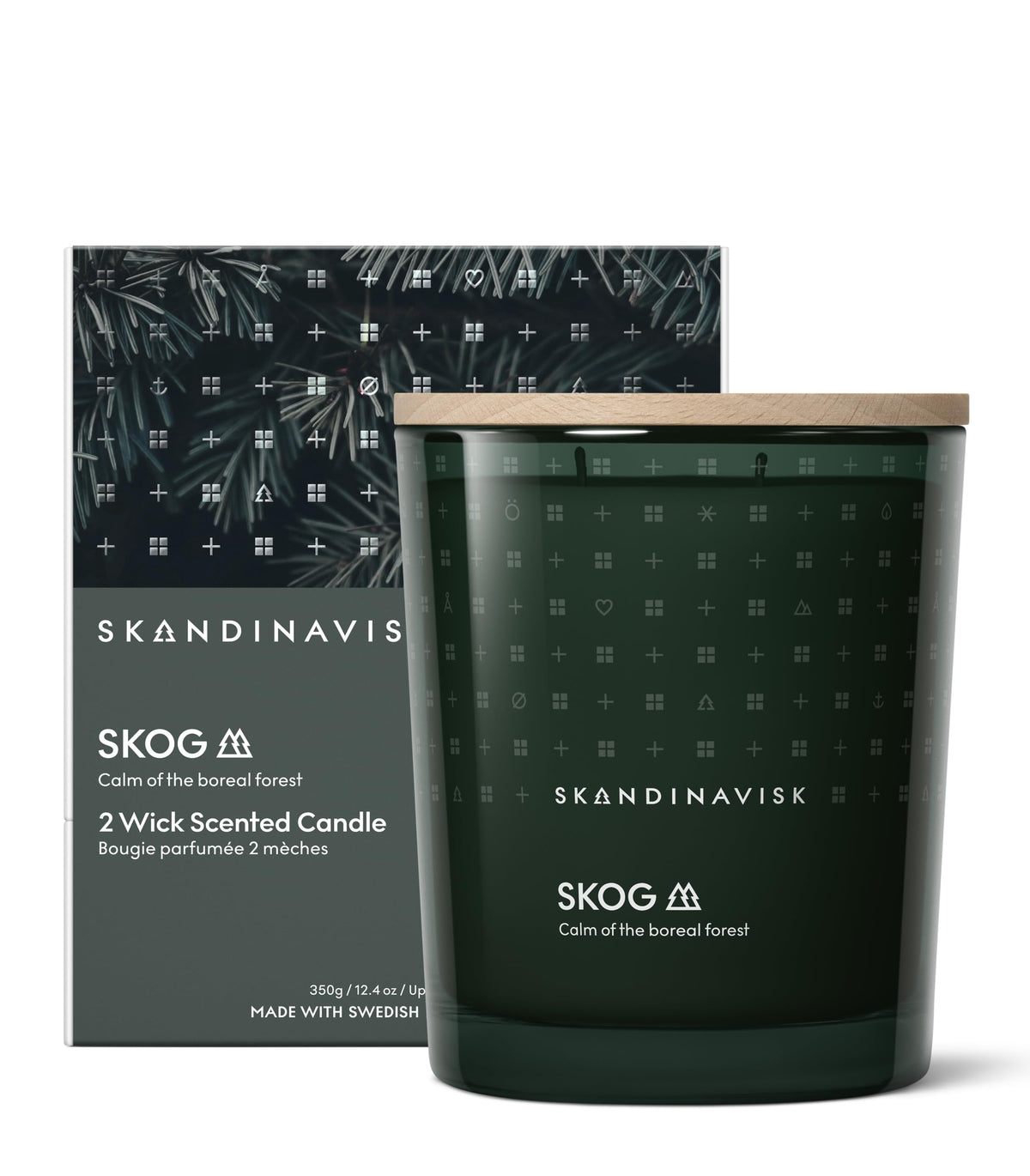 SKANDINAVISK Scented Candle, Skog(Forest), 350g, 2-Wicks