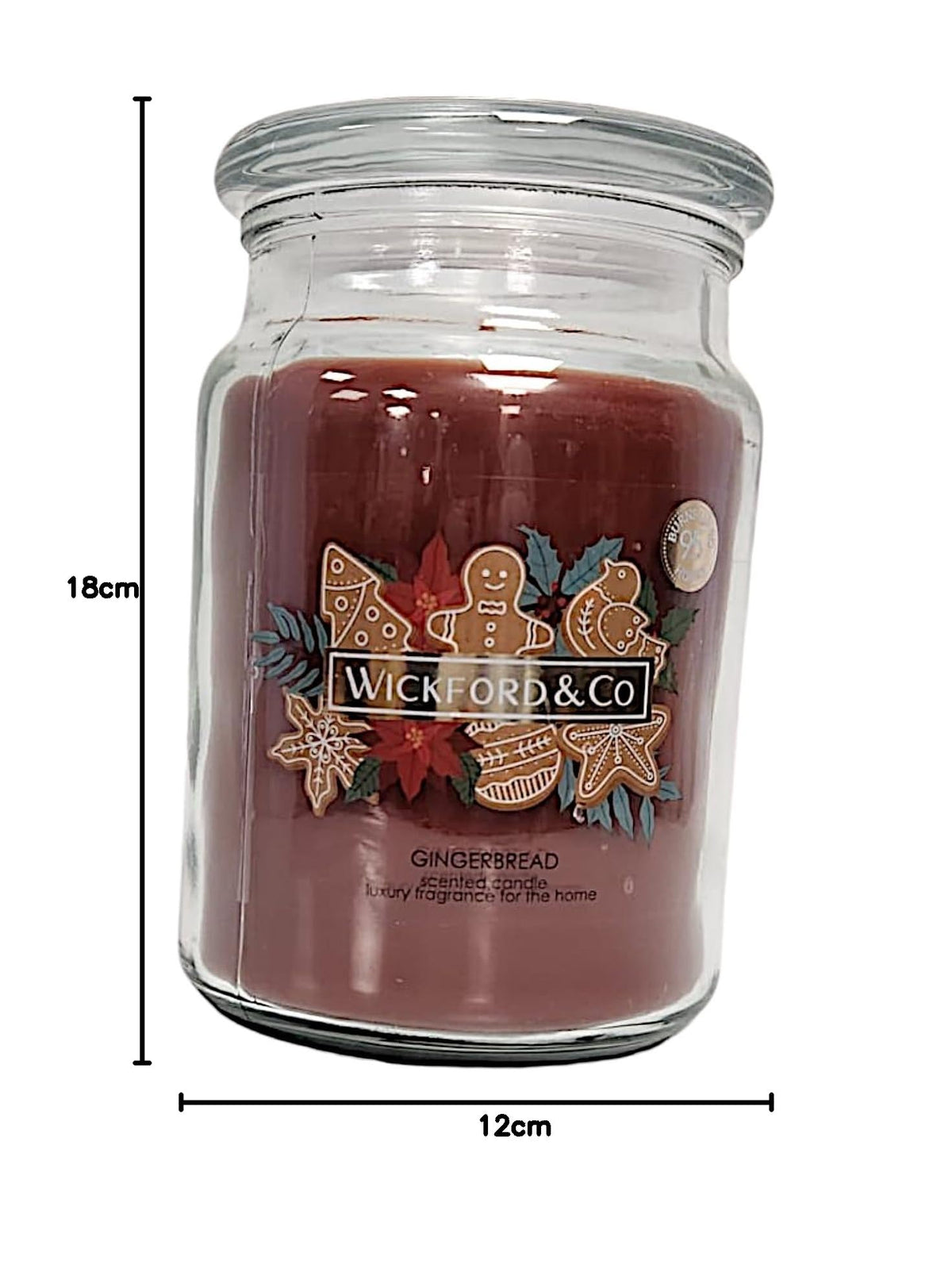 Wickford & Co Scented Candle Collection 5 Different Luxury Fragrances with 95 Hour Burn Time18 Oz Glass Jar with Lid (One Size, Gingerbread)
