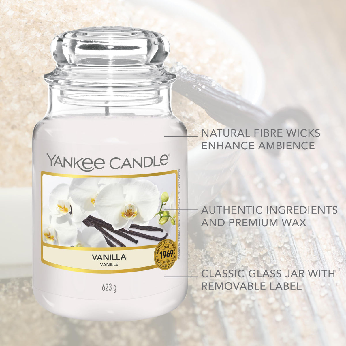 Yankee Candle Scented Candle | Vanilla Large Jar | Long Burning Candles: up to 150 Hours | Perfect Gifts for Women