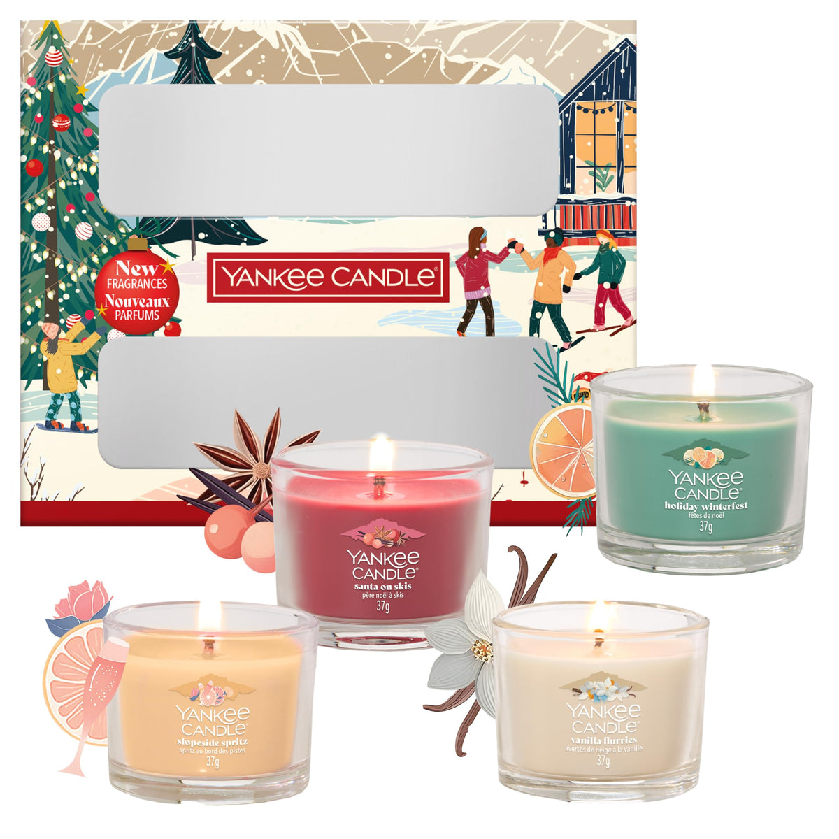 Yankee Candle Christmas Scented Candles Gift Set | 4 Mini Filled Votive Candles| Après Ski Collection | Perfect for Women