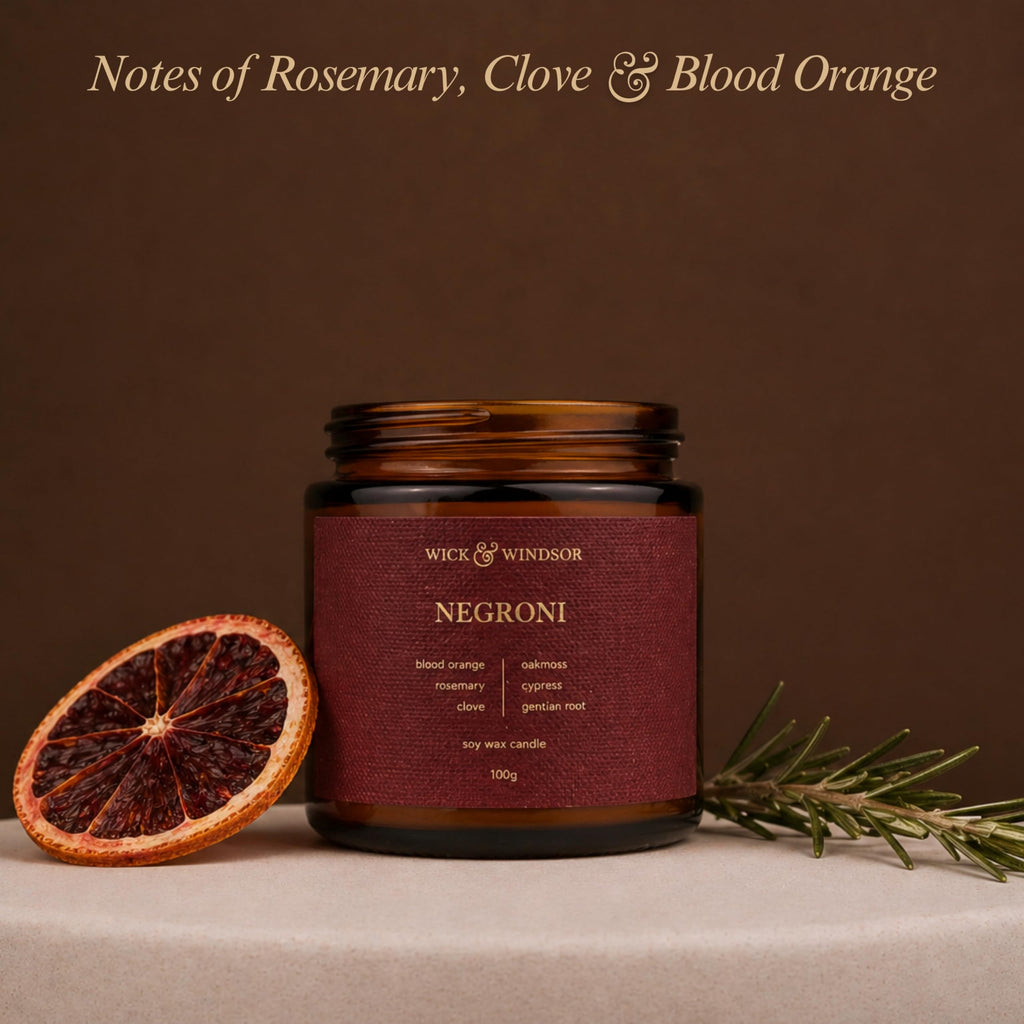 Wick & Windsor | Scented Candle Gift Set | Cocktail Collection | 3 Luxury Soy Wax Candles | Wooden Wick | 3×100g | Coffee, Blood Orange & Lime | Gift for Her & Him — Birthday, Christmas & Housewarming