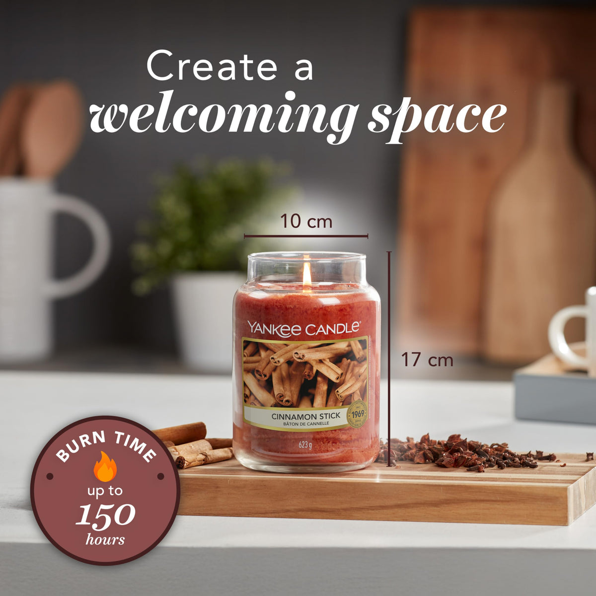 Yankee Candle Scented Candle | Cinnamon Stick Large Jar Candle | Long Burning Candles: up to 150 Hours | Perfect Gifts for Women