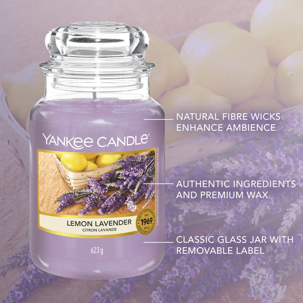 Yankee Candle Scented Candle | Lemon Lavender Large Jar | Long Burning Candles: up to 150 Hours | Perfect Gifts for Women