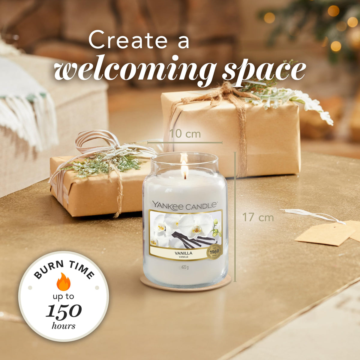 Yankee Candle Scented Candle | Vanilla Large Jar | Long Burning Candles: up to 150 Hours | Perfect Gifts for Women