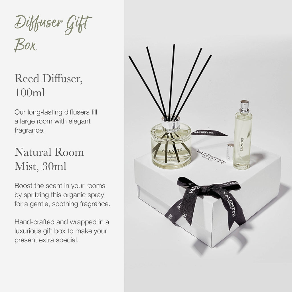 Valentte Reed Diffuser & Mist Gift Set- White Neroli & Lemon- 100ml & 30ml