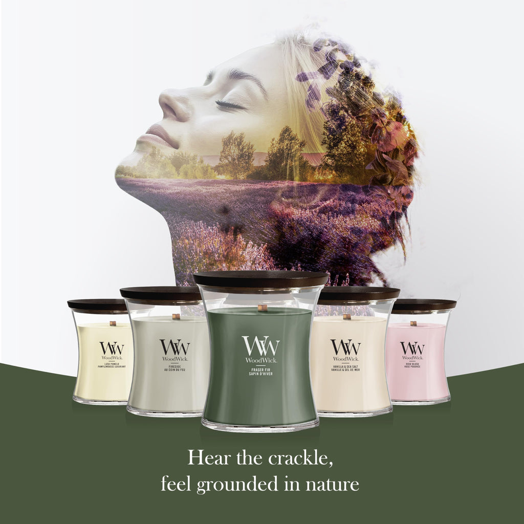 Woodwick Large Hourglass Scented Candle | Fraser Fir | with Crackling Wick | Burn Time: up to 130 Hours