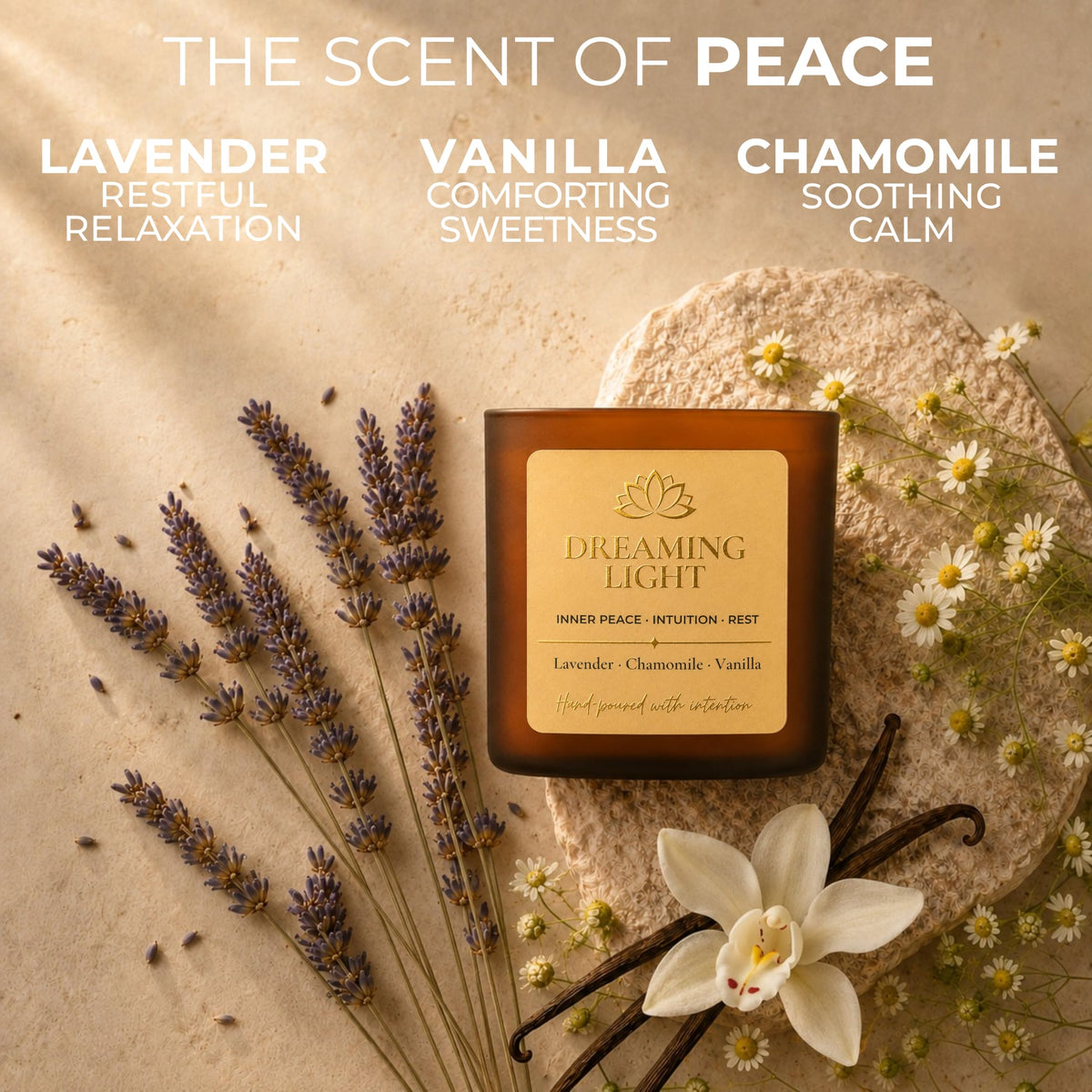 Anima® Dreaming Light Crystal Candle for Peace, Intuition & Rest