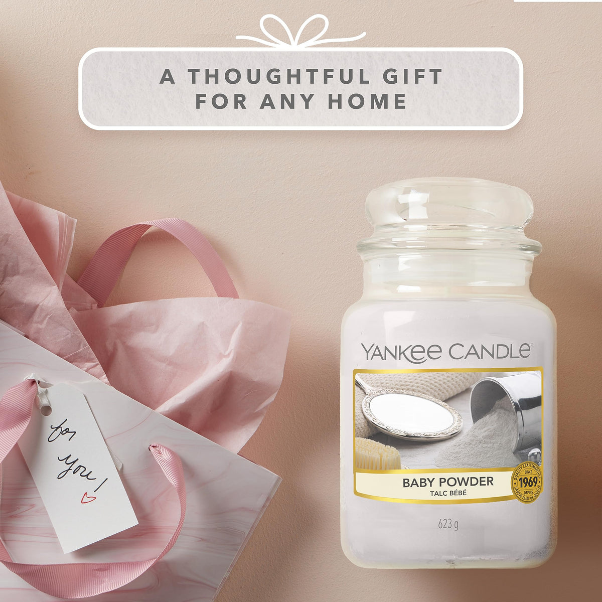 Yankee Candle Scented Candle | Baby Powder Large Jar | Long Burning Candles: up to 150 Hours | Perfect Gifts for Women
